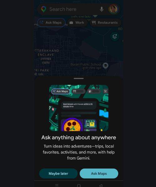 Ask Maps AI on Google Maps