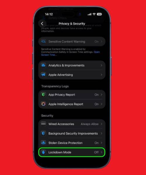 How to enable Lockdown Mode