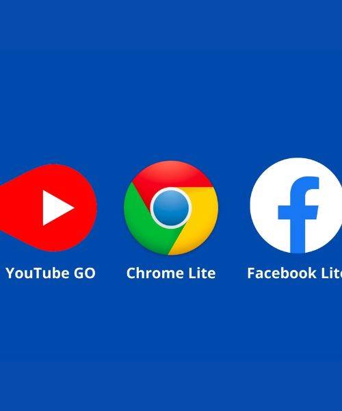 YouTube Go, Chrome Lite, and Facebook Lite icons
