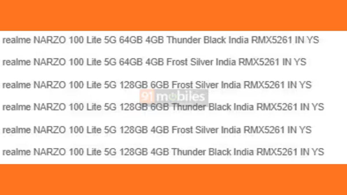 realme-narzo-100-lite-india-launch-ram-storage-colours-leak