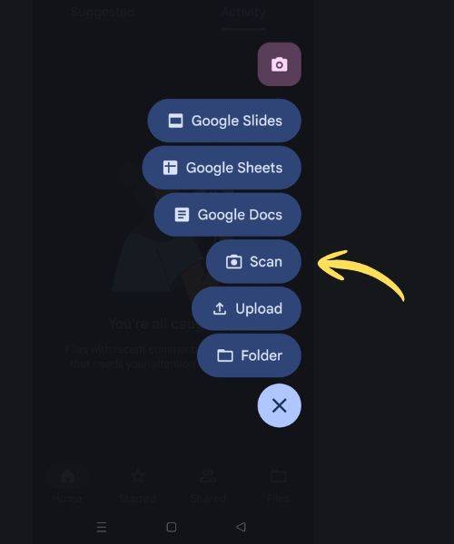 Google Drive Document Scan feature