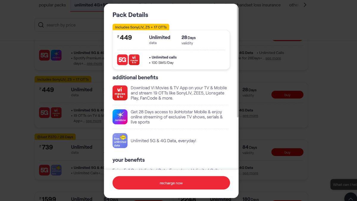 Vi 449 Prepaid Plan
