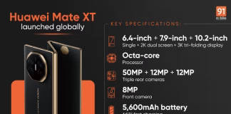 Điện thoại gập ba đầu tiên trên thế giới Huawei Mate XT ra mắt toàn cầu