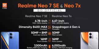 Realme Neo 7 SE và Neo 7x ra mắt tại Trung Quốc với camera 50MP, pin lên tới 7.000mAh