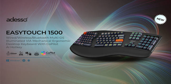 Adesso Ra Mắt Bàn Phím Cơ Cong Thái Học EasyTouch 1500