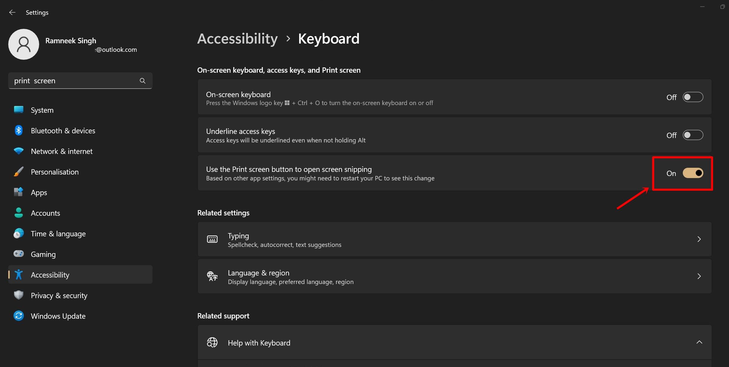 How to take screenshot on Windows using PrtScn button