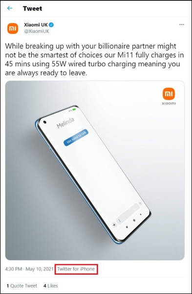 Xiaomi UK Tweet