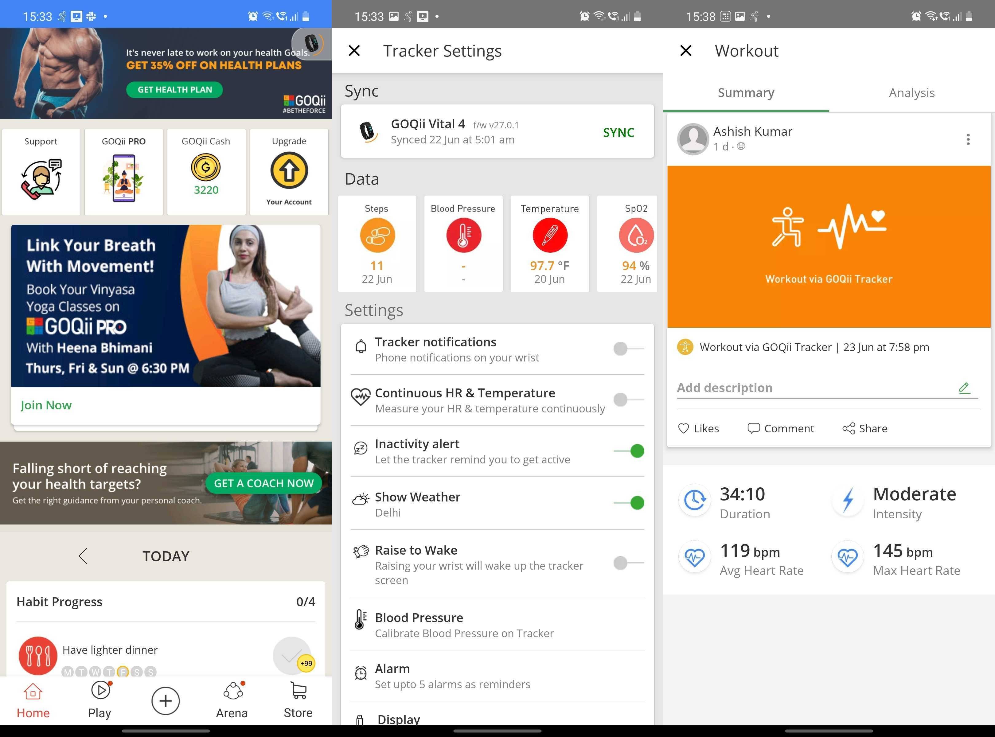 GOQii Vital 4.0 app review