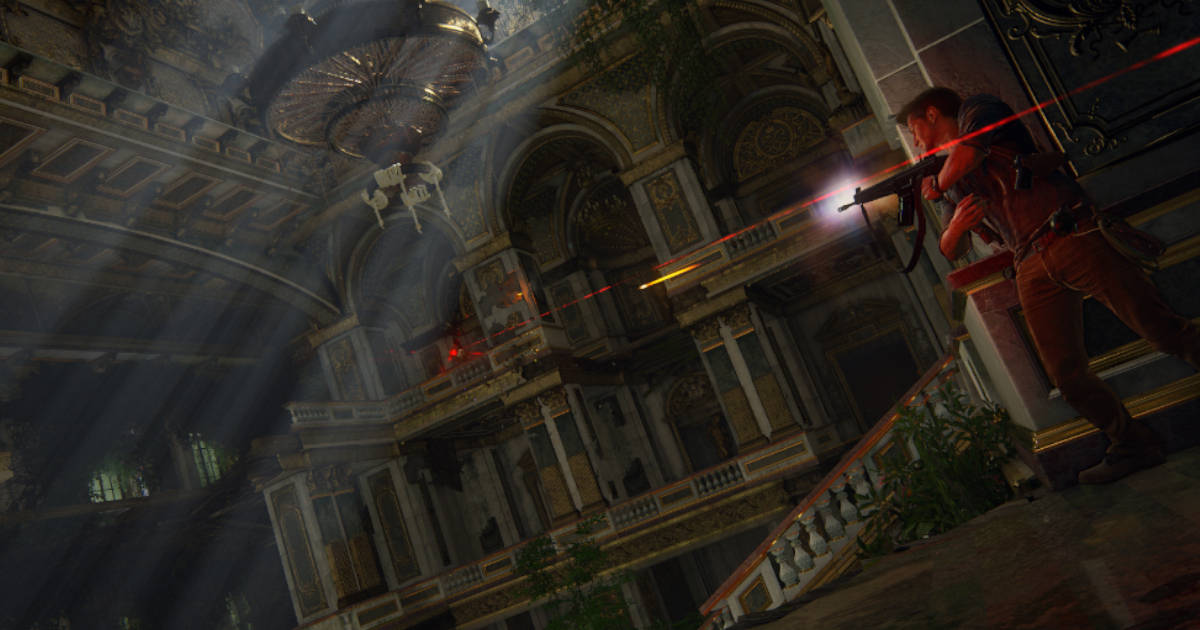 Uncharted: Legacy of Thieves - Nathan Drake Firing Gun in Uncharted 4