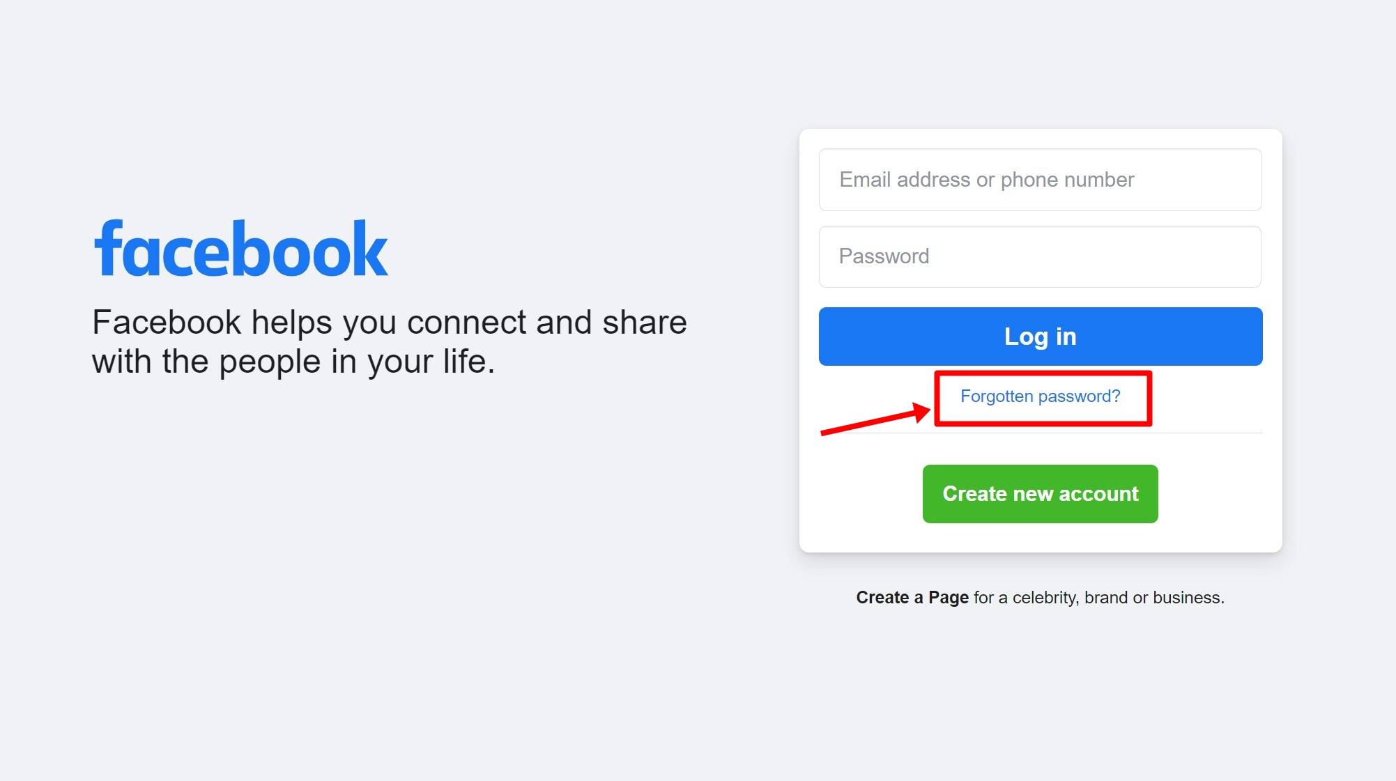 Unlock Facebook account by forgetting password