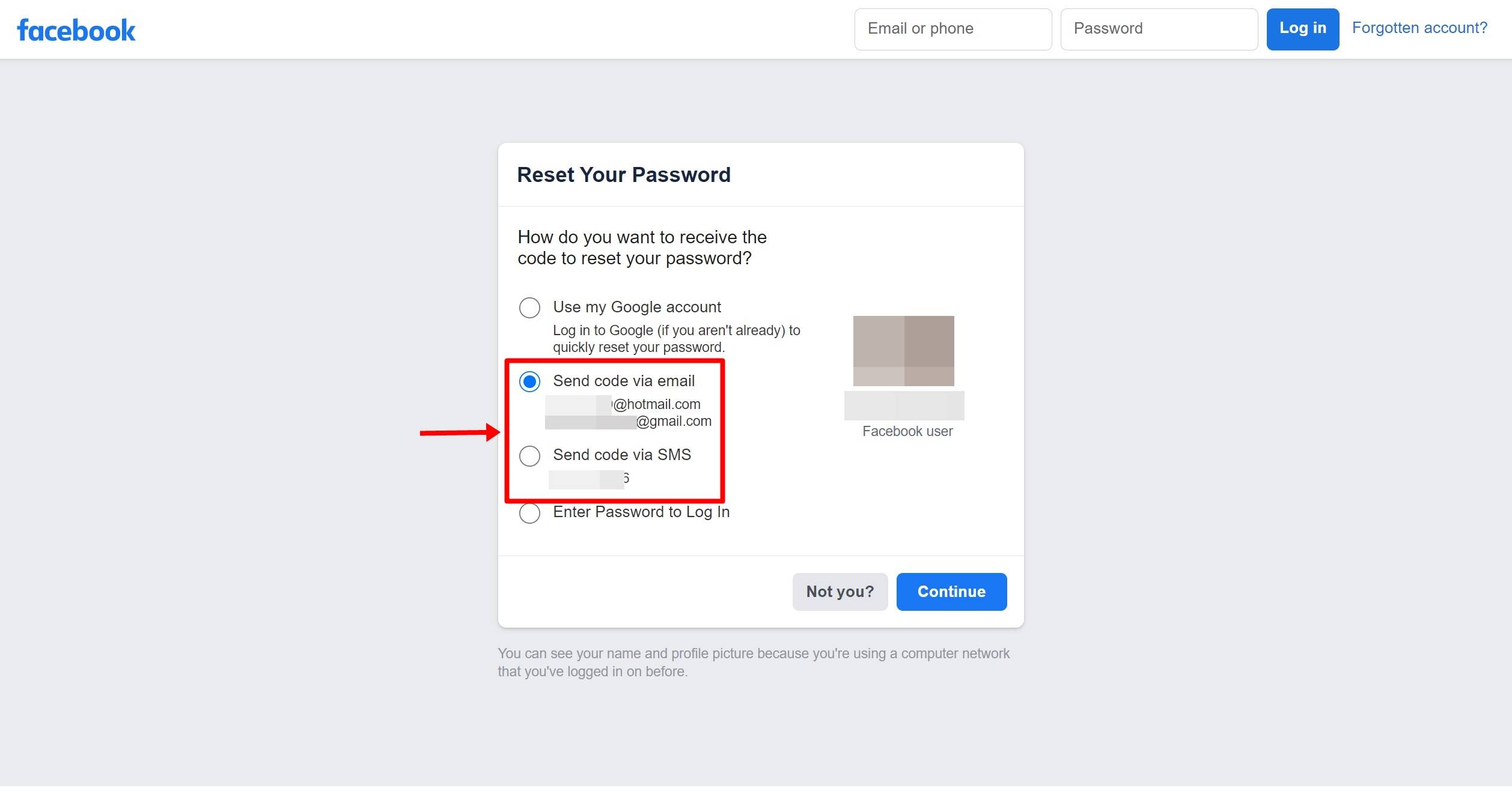 Unlock Facebook account by verifying identity