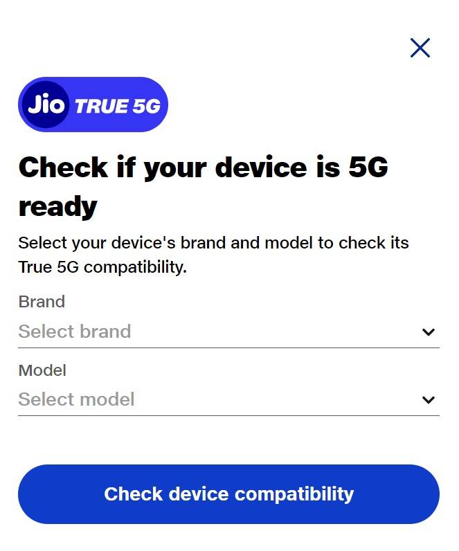 Check smartphone is Jio 5G ready
