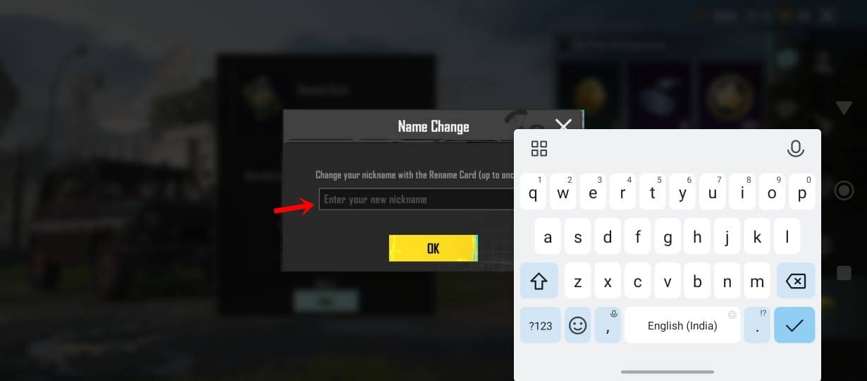 How to add name symbols in BGMI