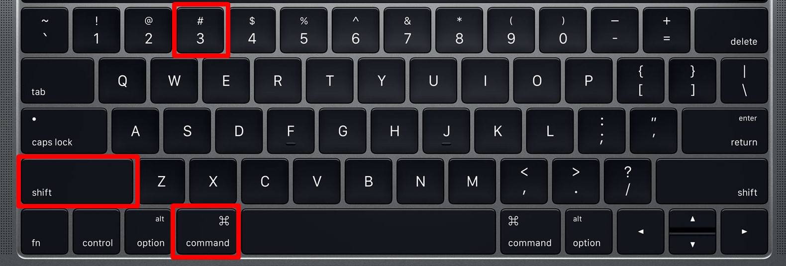 Screenshot on Macbook using Command+Shift+3