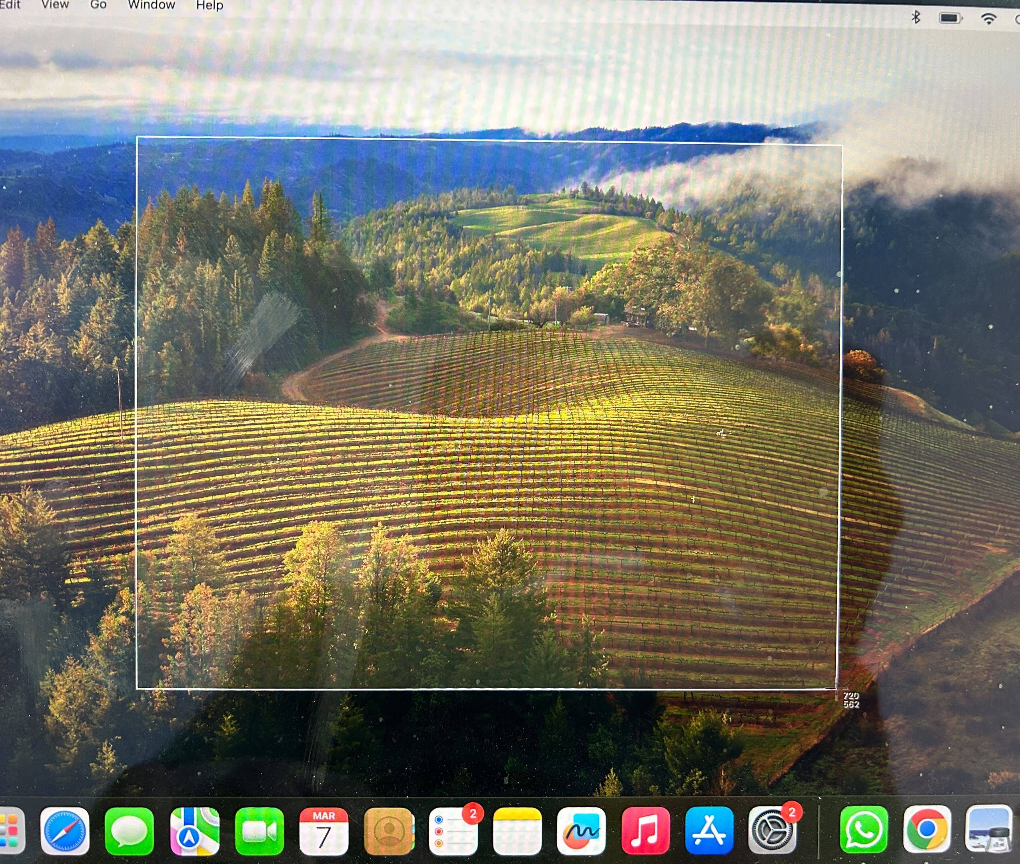 Screenshot on Macbook using Command+Shift+4