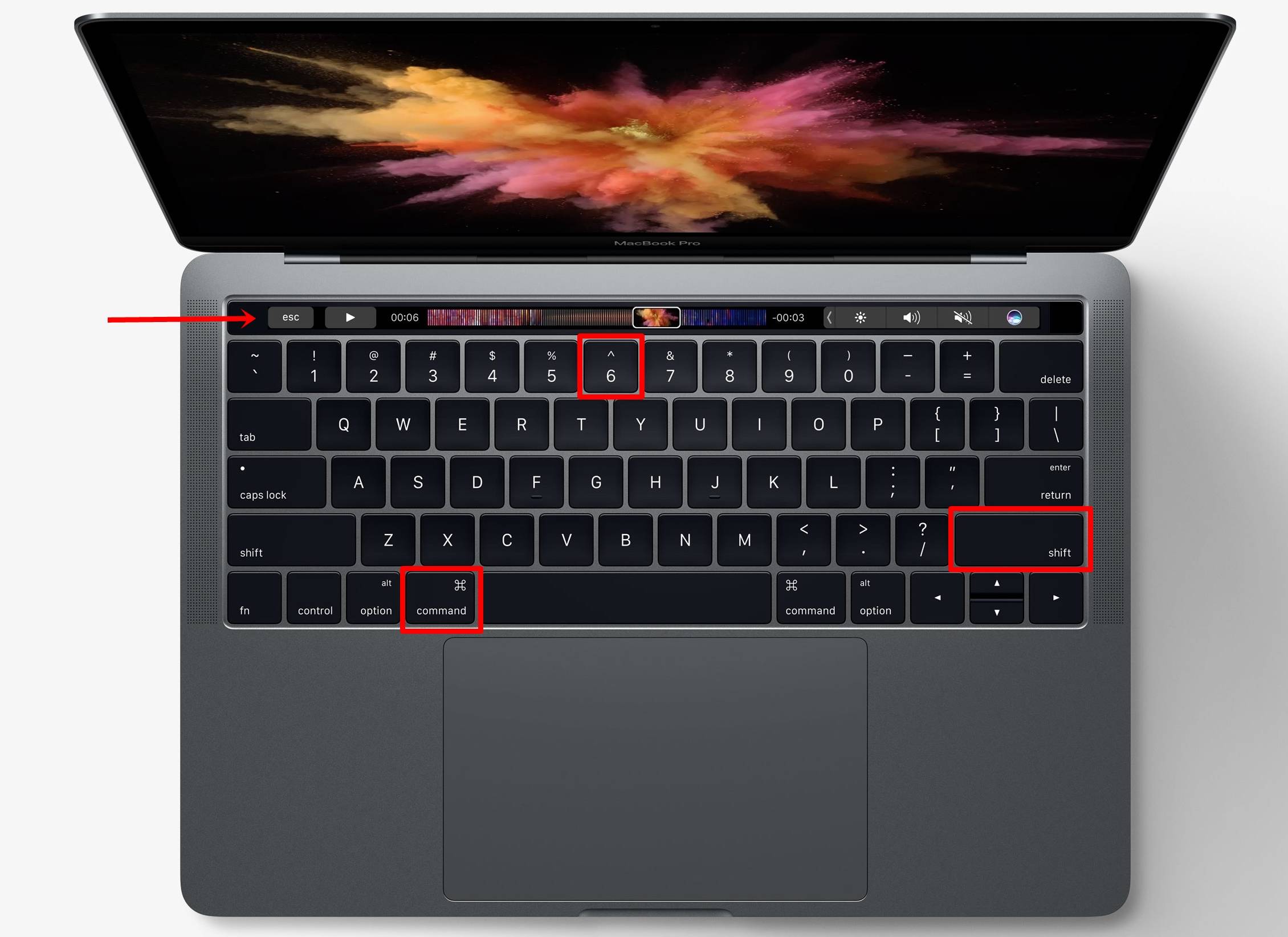 Screenshot on Macbook using Command+Shift+6