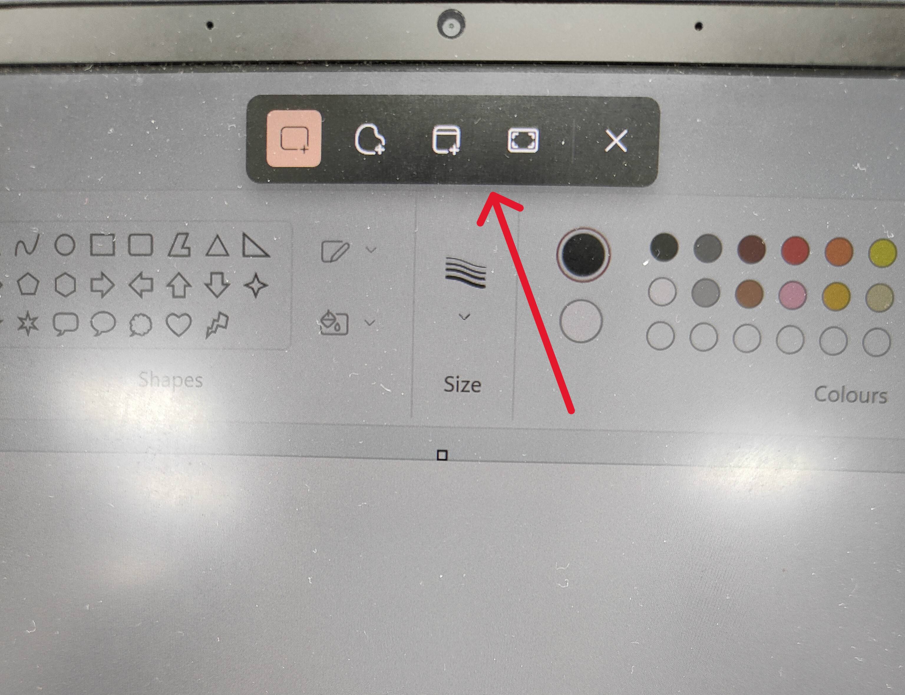 Take screenshot of specific portion using Windows key+Shift+S