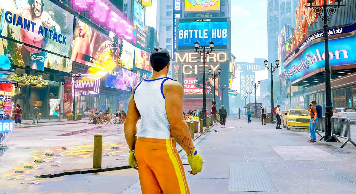 A custom character roaming Street Fighter 6's open world