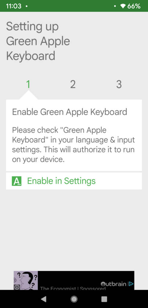 Enable Green Apple Keyboard
