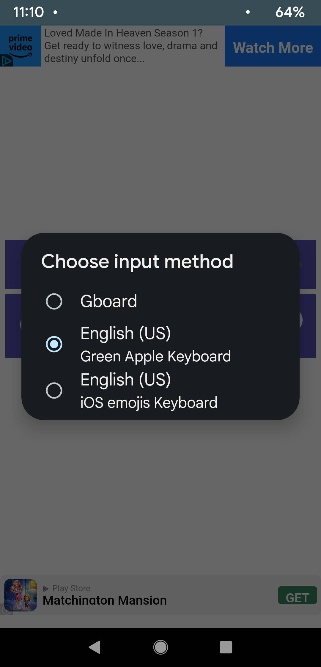 Switch Input Green Apple Keyboard