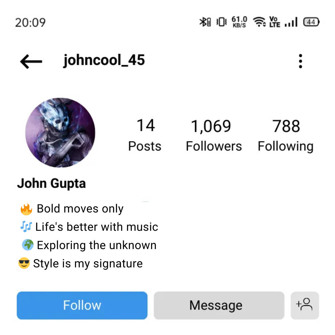 Stylish Instagram bio for boys