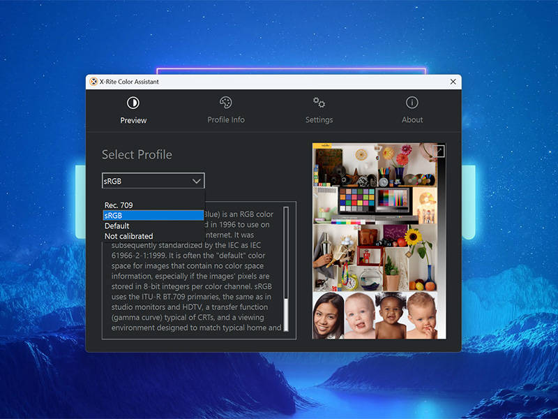 Lenovo Legion Slim 5i 2023 X-Rite Color Assistant screenshot