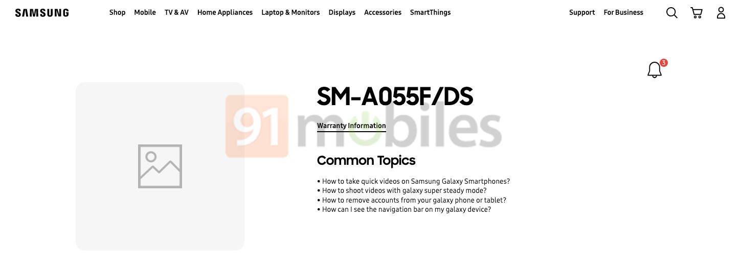 Samsung-Galaxy-A05-support-page