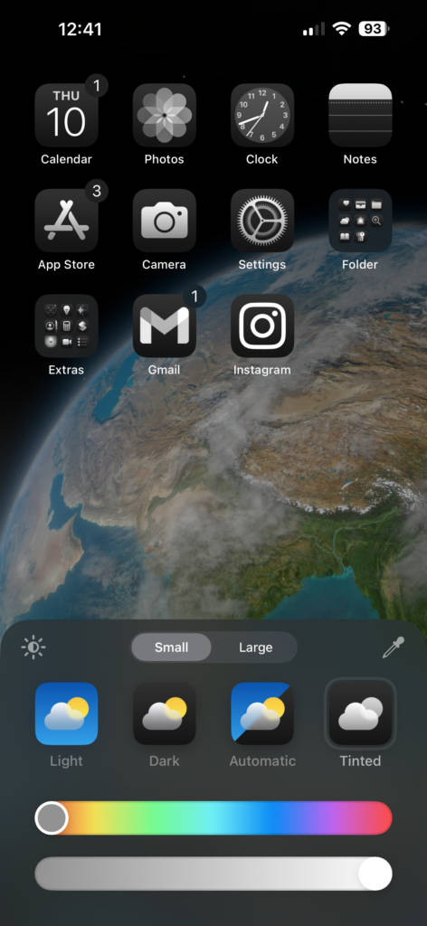 iOS 18 app icon tint