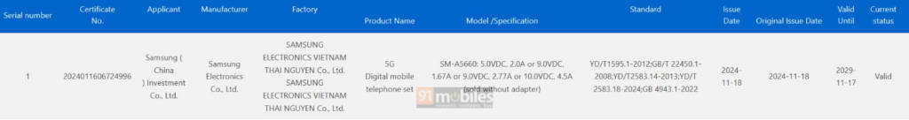 Samsung A56 45W