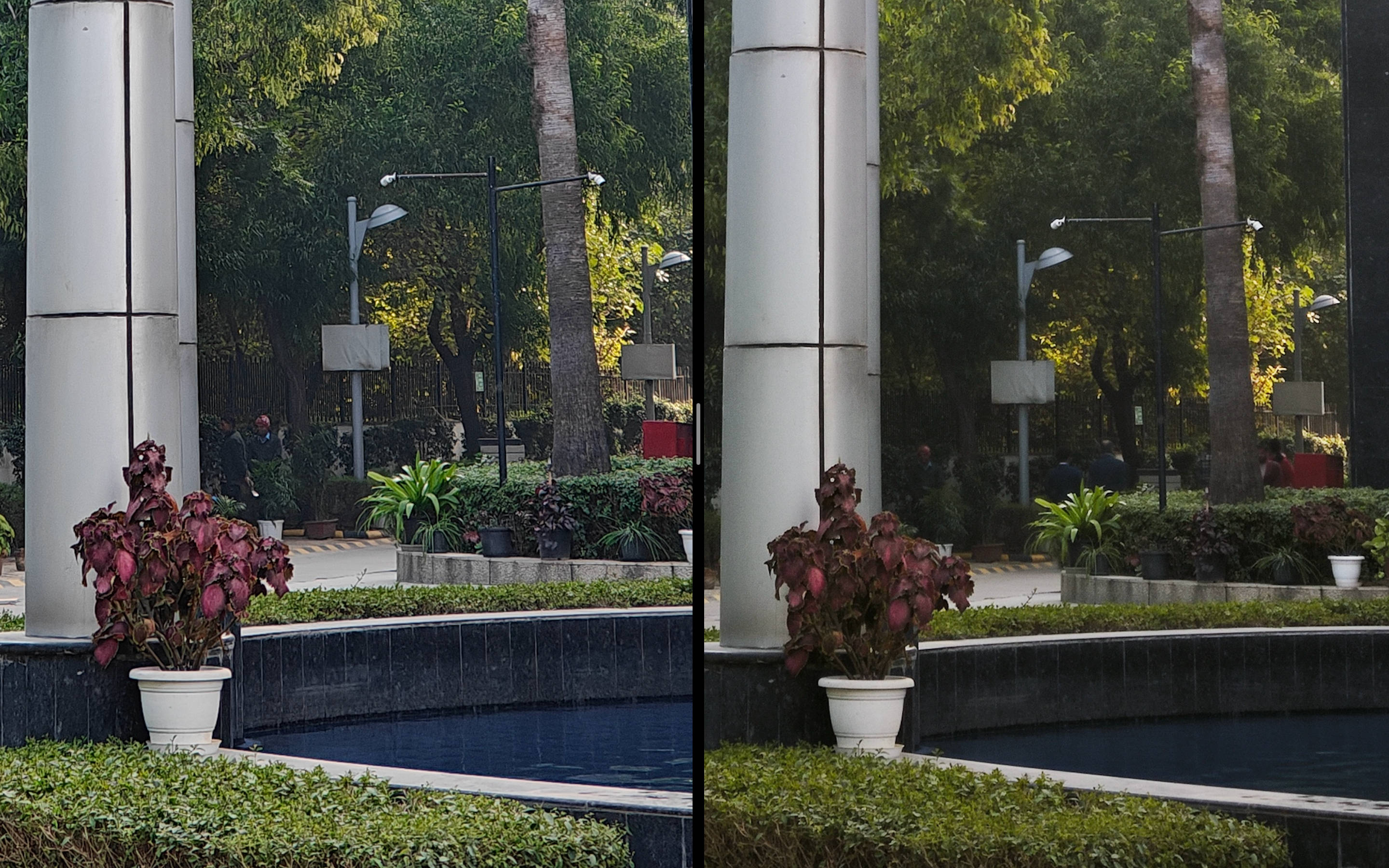 OnePlus 13R (left) shows better sharpness and clarity compared to the Xiaomi 14 Civi (right).
