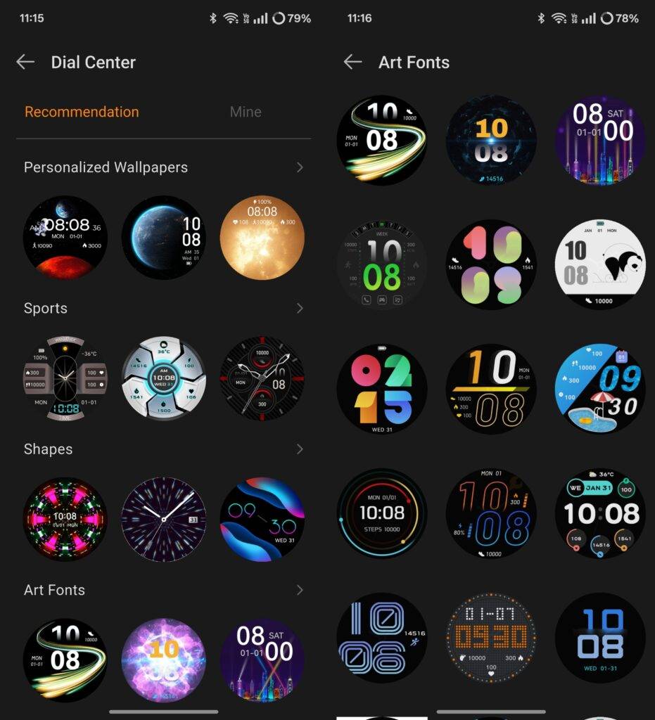 Itel Unicorn Max watch faces