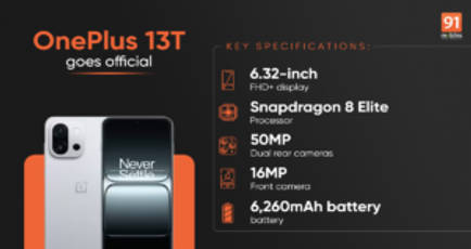OnePlus 13T with Snapdragon 8 Elite, 6,260mAh battery launched in China: price, specifications