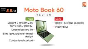 Moto Book 60 review: Motorola’s first laptop nails design and value