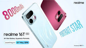 Realme 16T confirmed to launch in India on May 22nd with an 8,000mAh battery