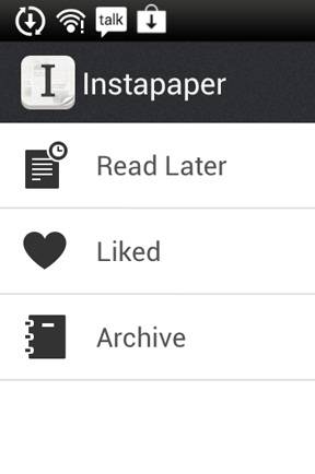 Instapaper Main page Instapaper Main page