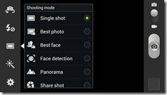 Camera UI on Samsung Galaxy Note II Camera UI on Samsung Galaxy Note II