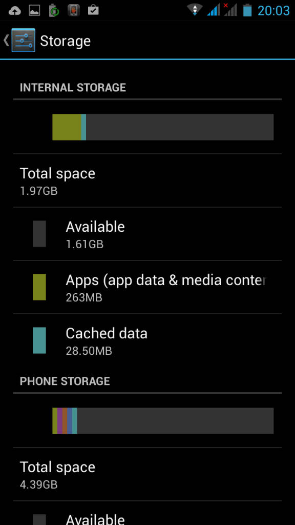XOLO Q1010i storage