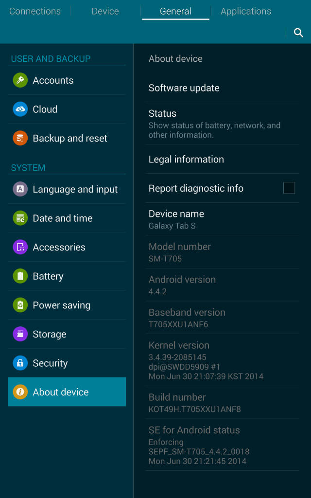 Samsung Tab S_about tablet
