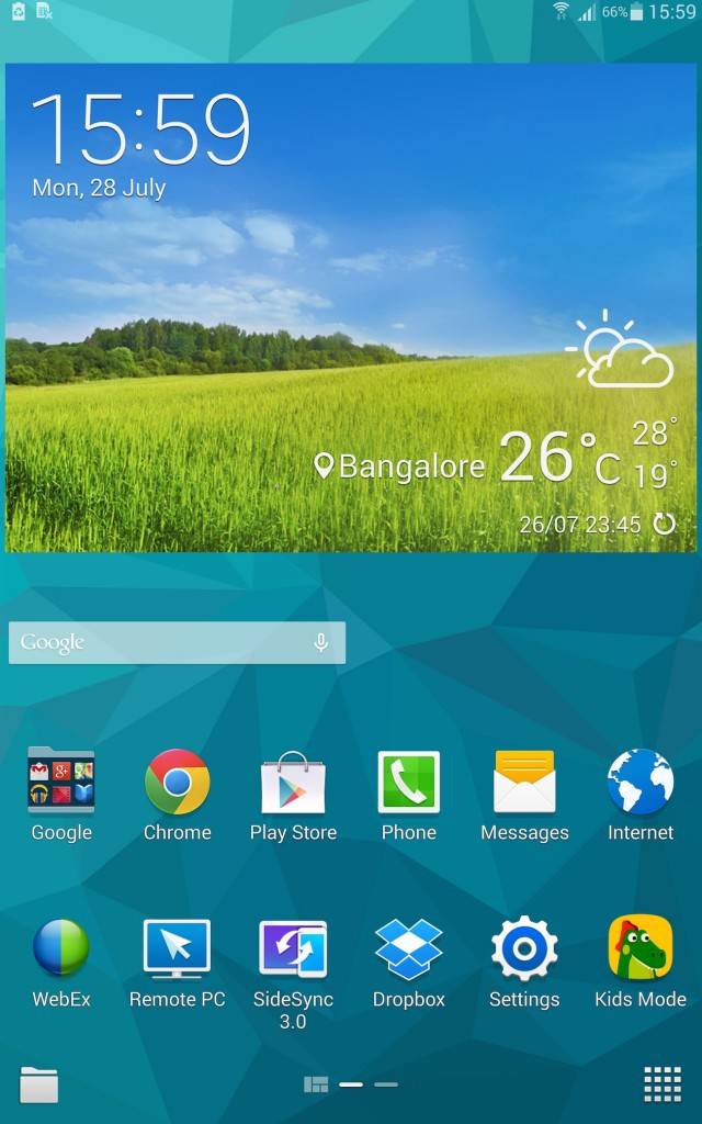 Samsung Tab S_homescreen
