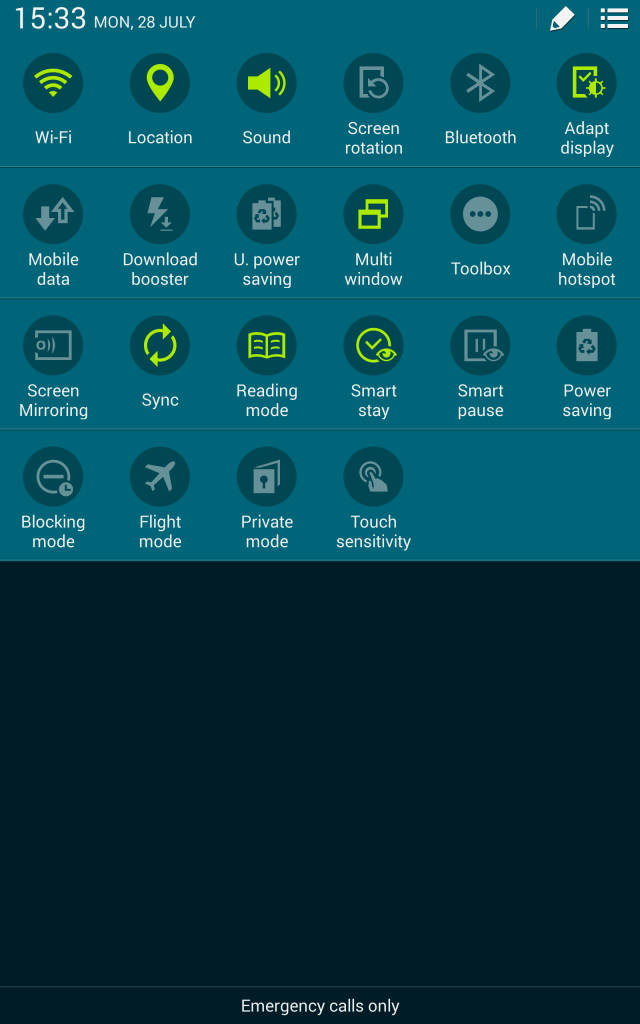 Samsung Tab S_notification center