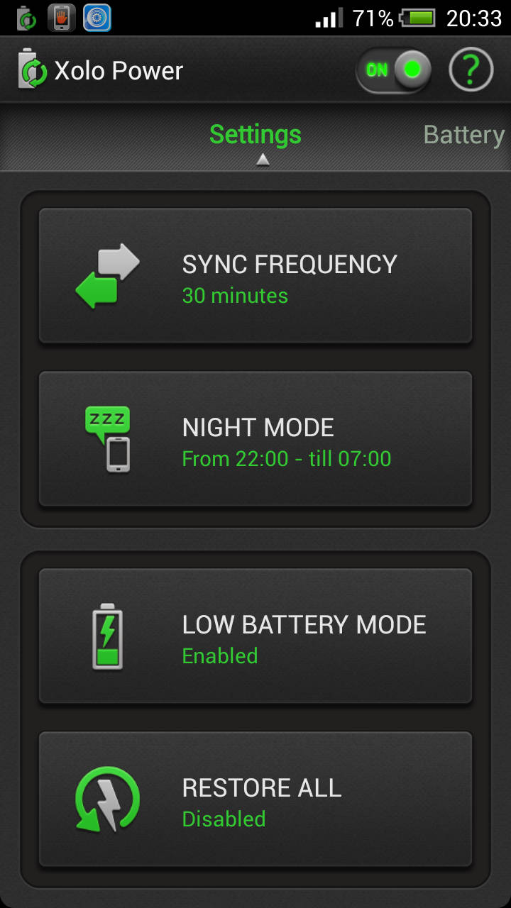 XOLO Q1200_xolo power