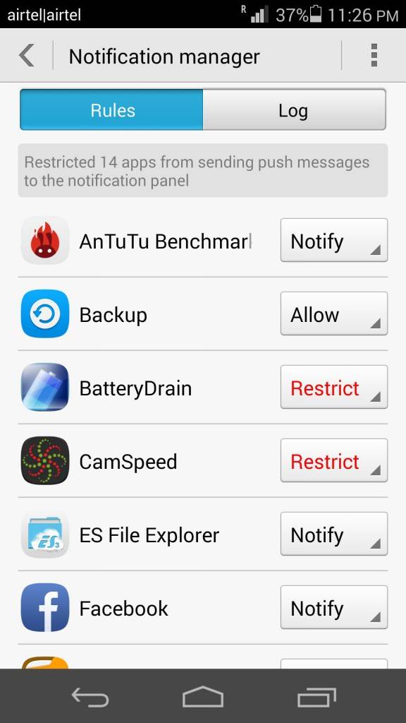 Huawei Honor 6_Notification Manager