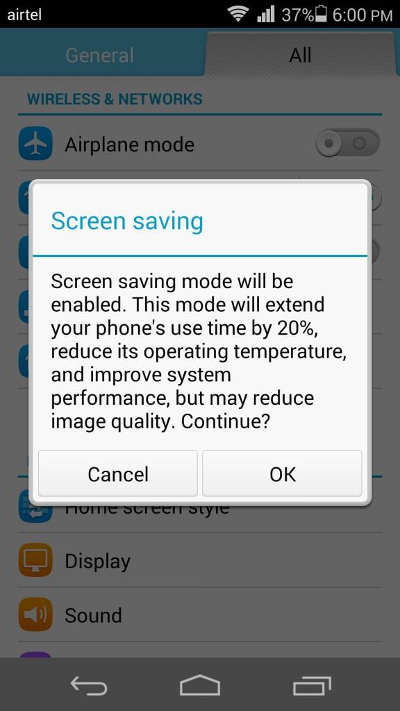 Huawei Honor 6_Screen Saving