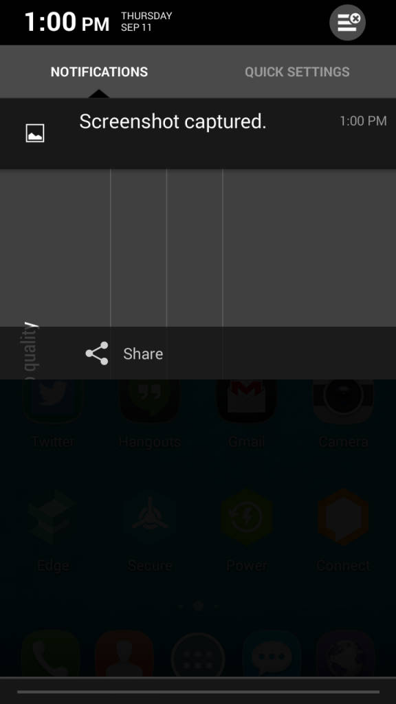 XOLO 8X-1000 notification bar