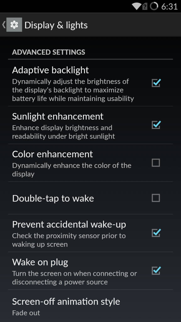 OnePlus One_display settings