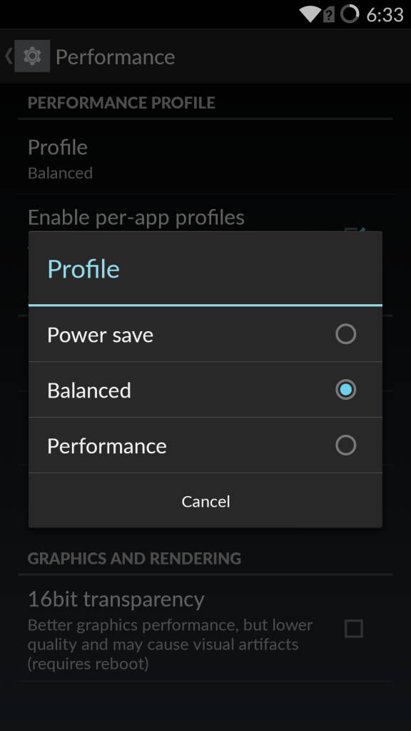 OnePlus One_performance profiles