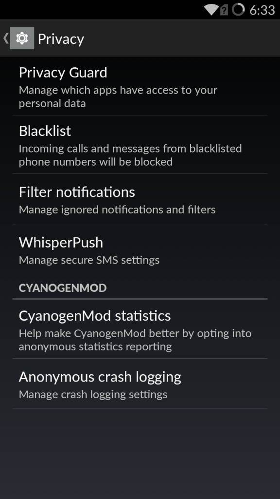 OnePlus One_privacy guard