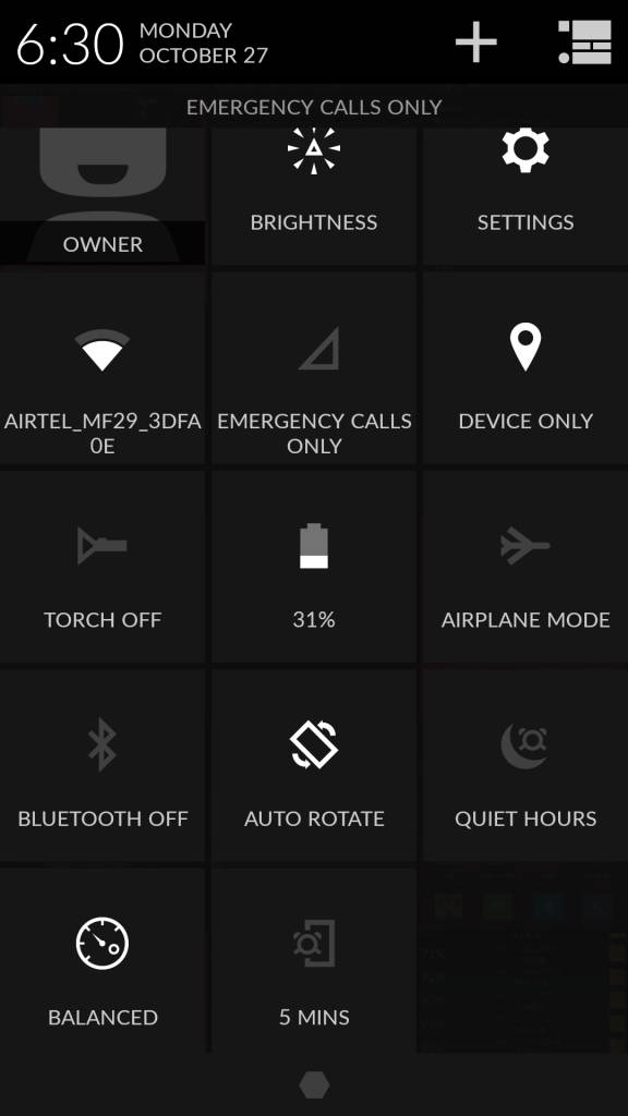 OnePlus One_quick settings