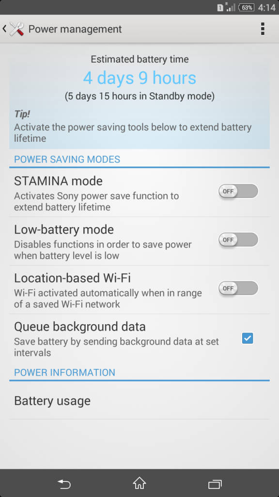 Sony Xperia C3_Power