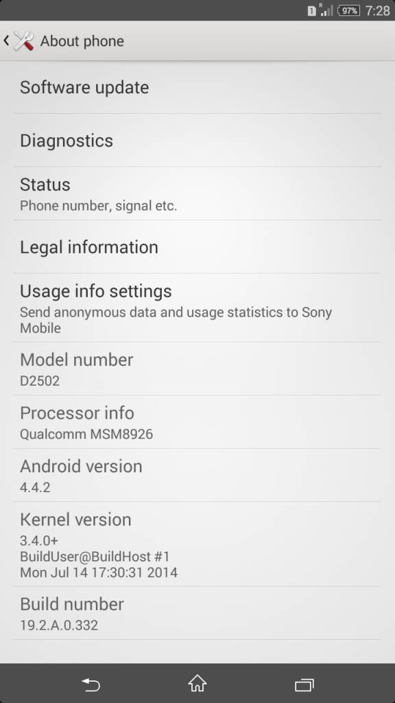 Sony Xperia C3_about phone